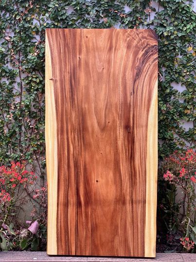 SFMT020 - Bàn gỗ Me Tây 90x250cm dày 10cm chân sắt