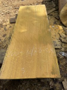 bàn ăn gỗ gõ vàng nguyên tấm dài 2m07