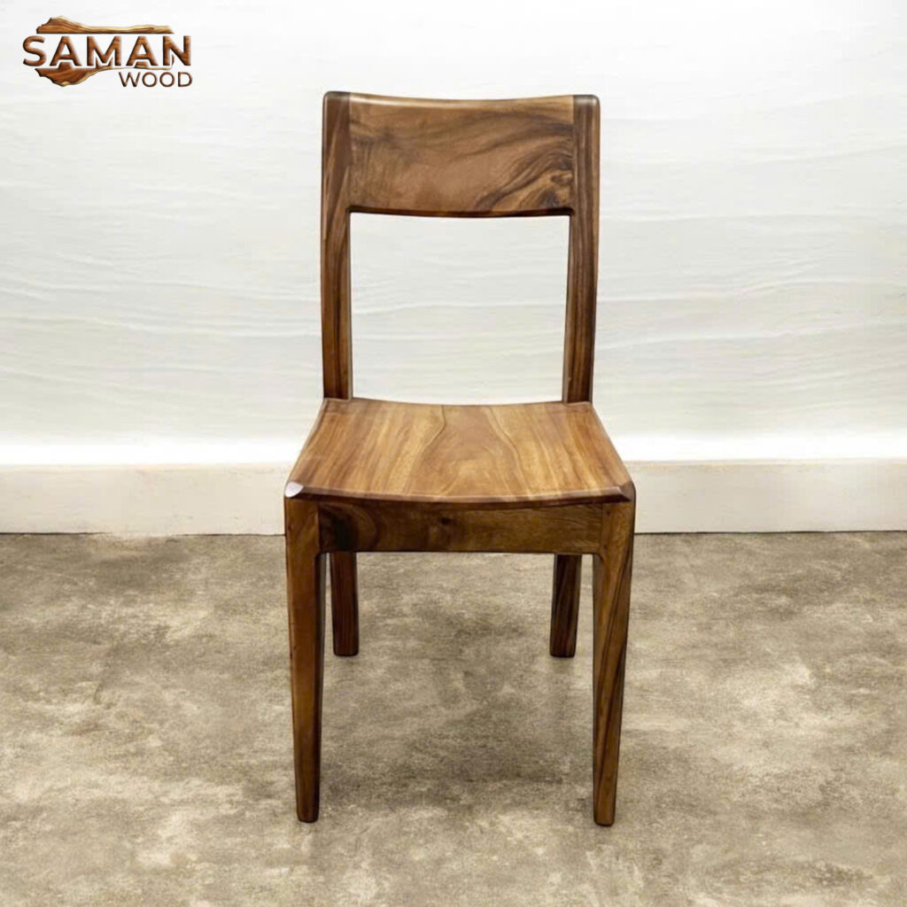Ghế Ăn Gỗ Me Tây Tựa Xéo
