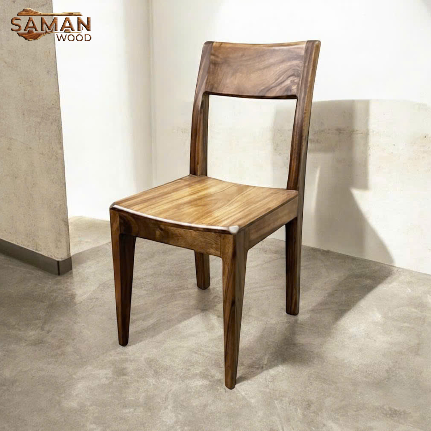 Ghế Ăn Gỗ Me Tây Tựa Xéo