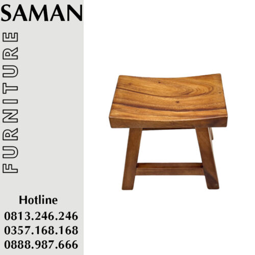 Ghế Đẩu Mặt Lõm Gỗ Me Tây Cao 33cm