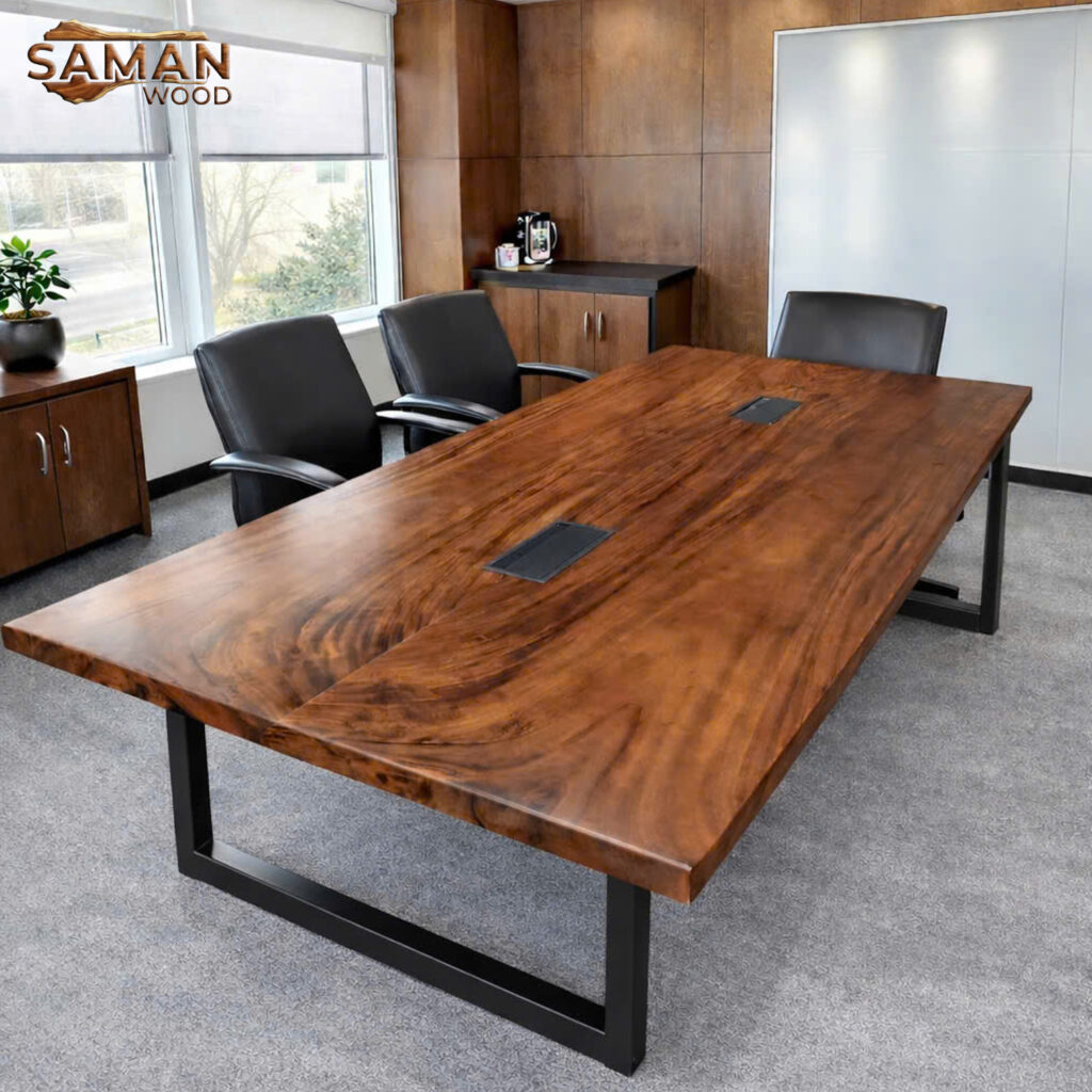 Bàn Phòng Họp Cao Cấp Gỗ Tự Nhiên Nguyên Tấm