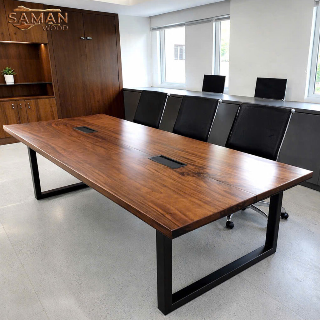 Bàn Phòng Họp Cao Cấp Gỗ Tự Nhiên Nguyên Tấm