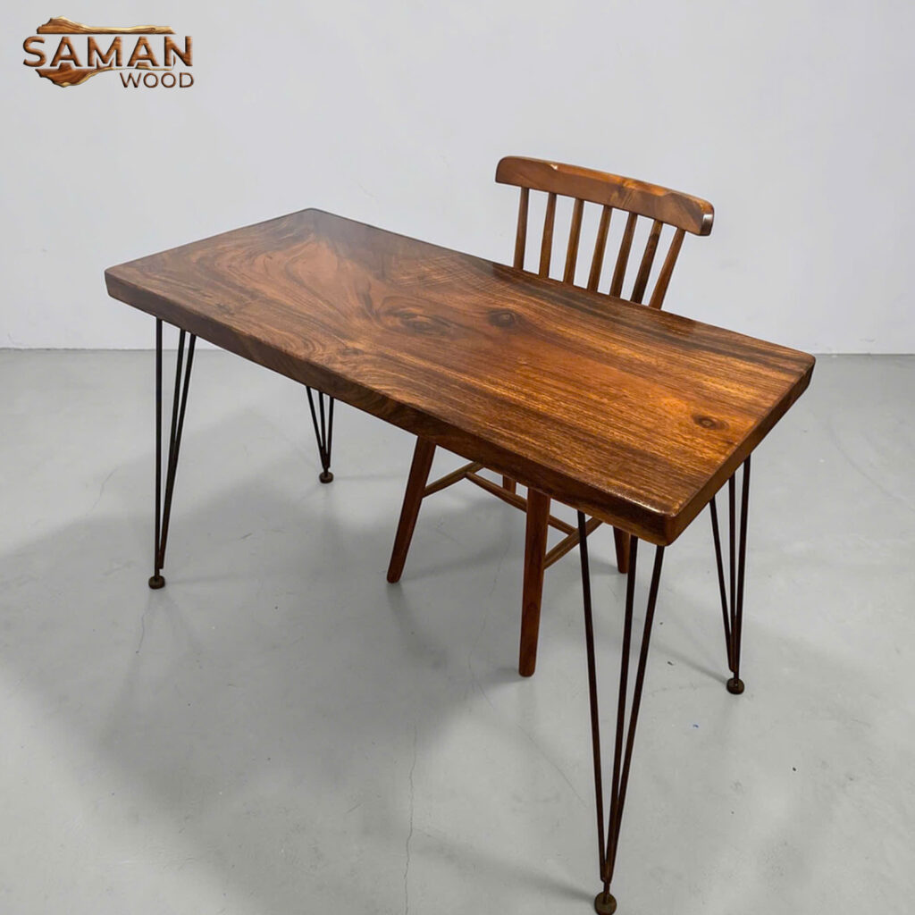 Bàn Làm Việc Gỗ Tự Nhiên Chân Sắt Hairpin