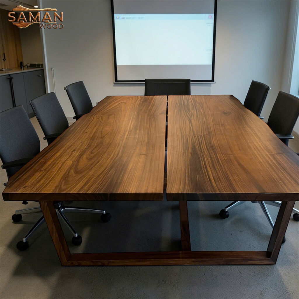 Bàn Họp Gỗ Tự Nhiên Nguyên Tấm 3mx1m8x5cm (Gỗ Me Tây)