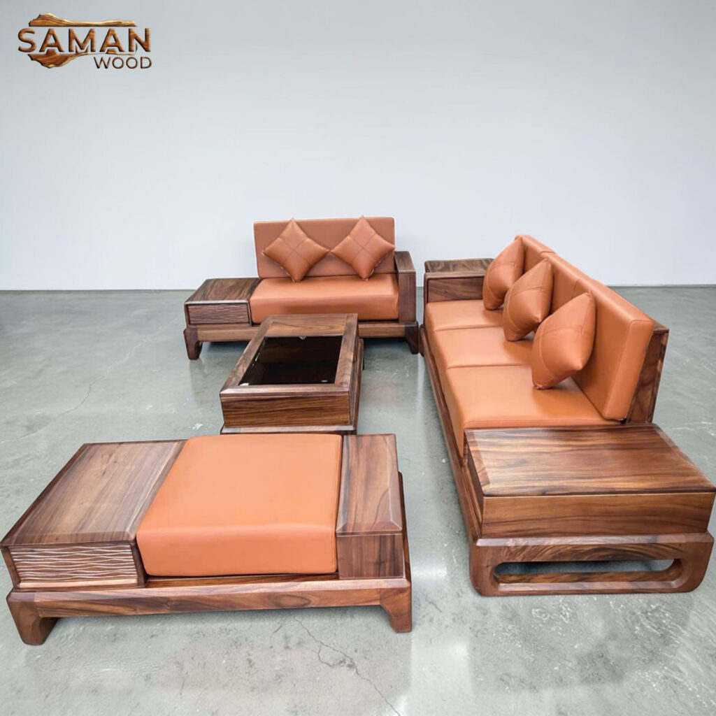 Bộ Sofa Gỗ Me Tây Cao Cấp