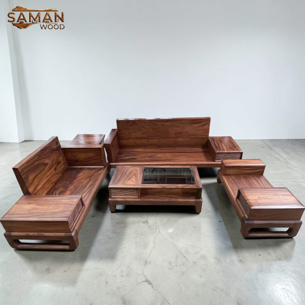 Bộ Sofa Gỗ Me Tây Cao Cấp