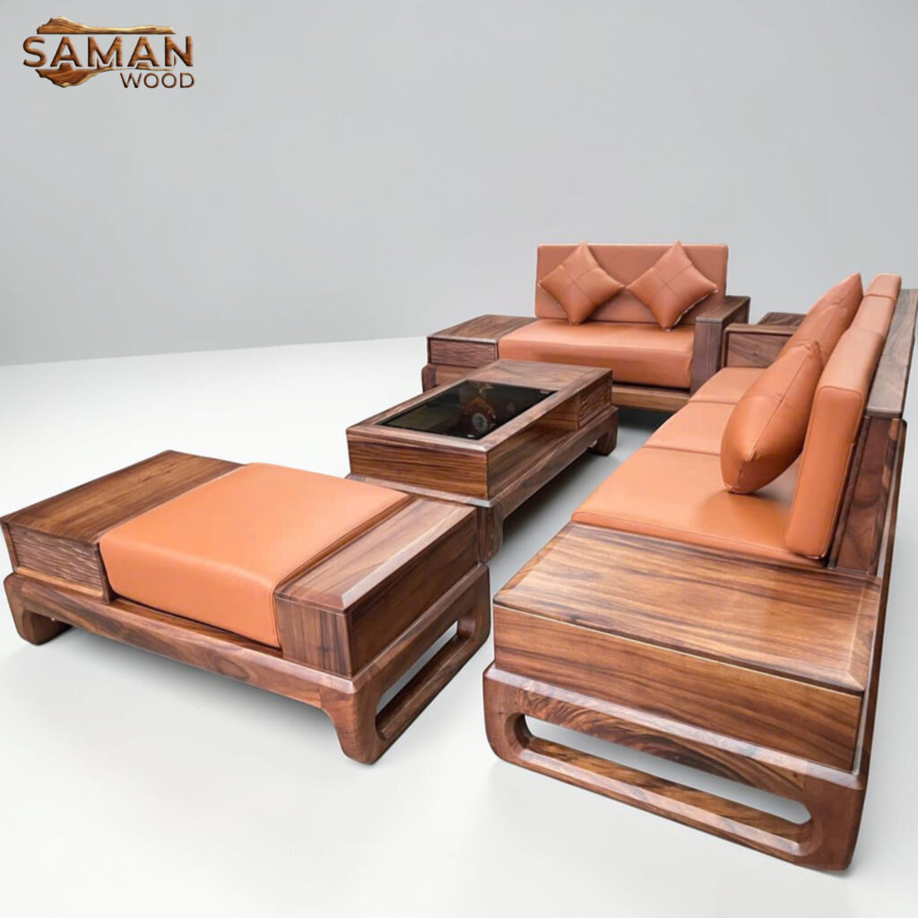 Bộ Sofa Gỗ Me Tây Cao Cấp