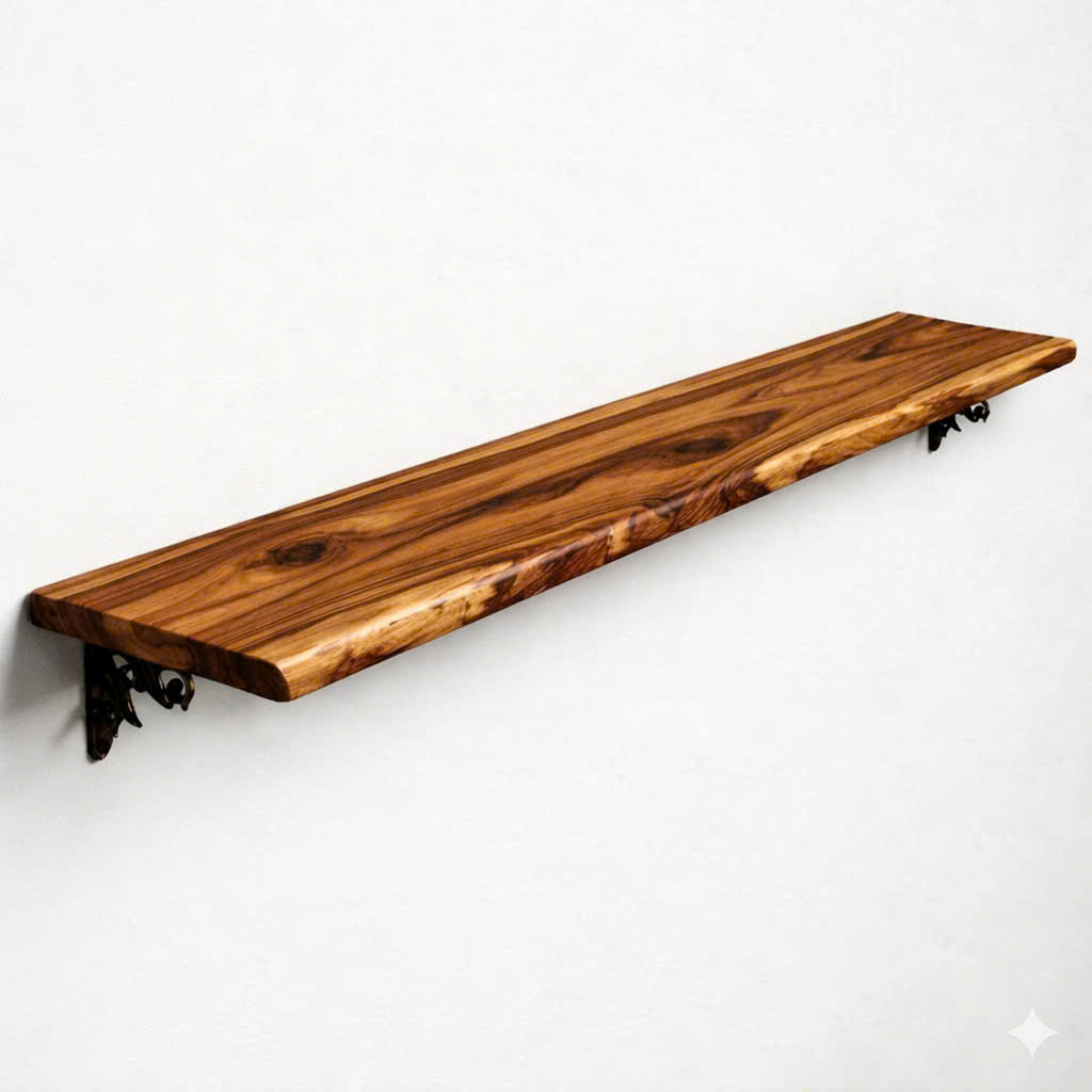 Saman Wood chuyên sản xuất kệ treo tường 25x125cm hay theo kích thước khách hàng, giá sản xuất, vân gỗ đẹp sang trọng.