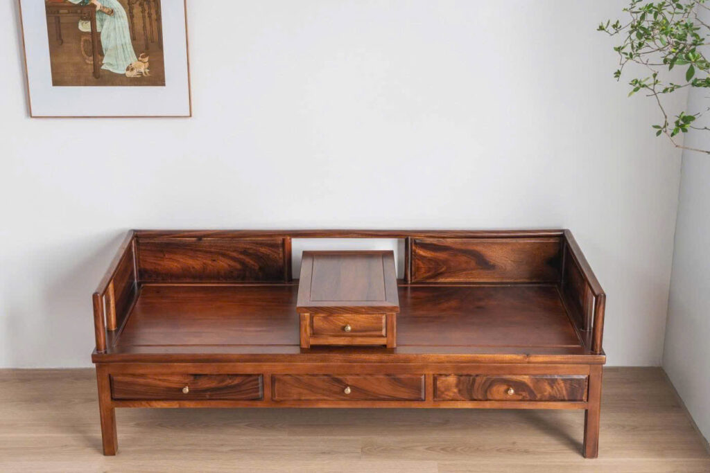 Sofa Gỗ Tự Nhiên - Sập Ba Thành (Trường Kỷ) Gỗ Me Tây