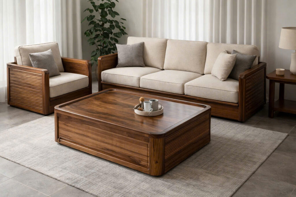 Bàn Sofa Phòng Khách Gỗ Tự Nhiên Me Tây