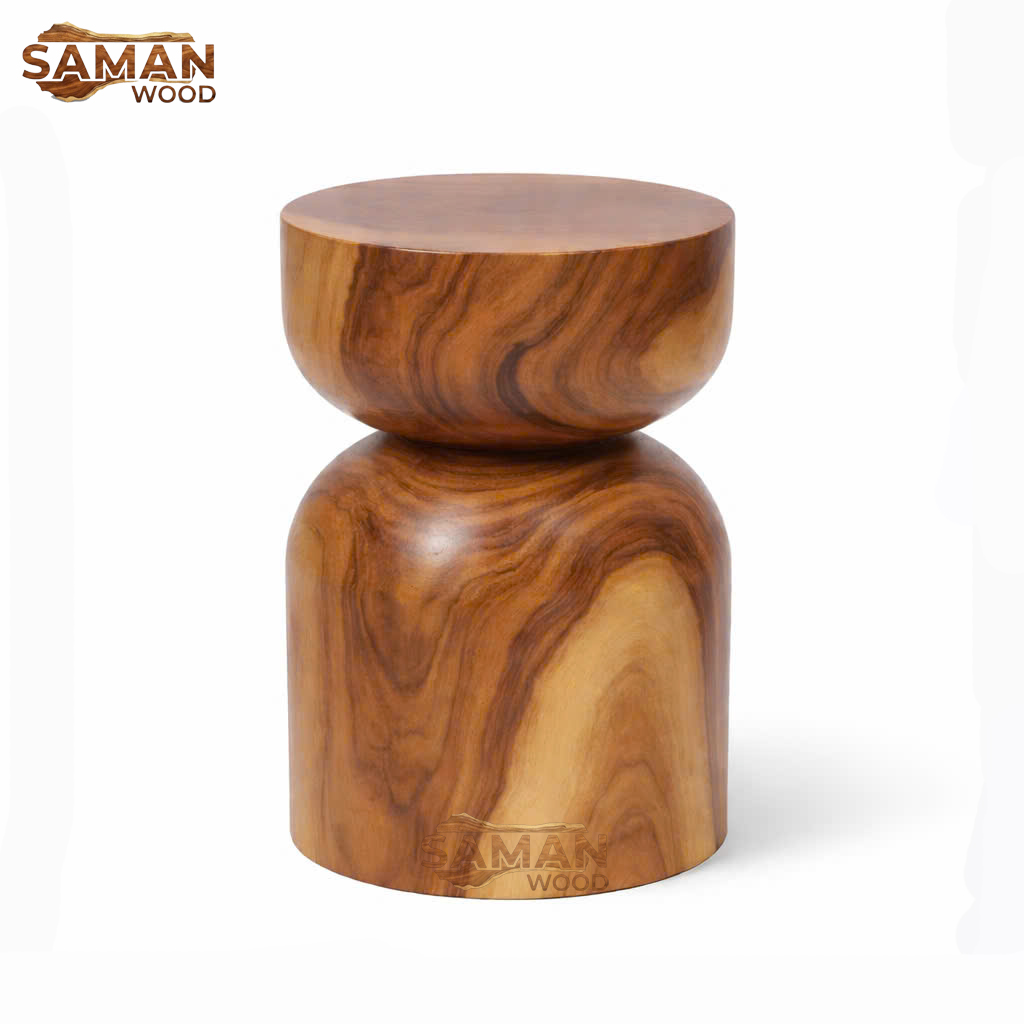 ĐÔN GỖ ME TÂY NGUYÊN KHỐI – DÁNG TRỤ BO TRÒN (DOUBLE CYLINDER / STACKED FORM)