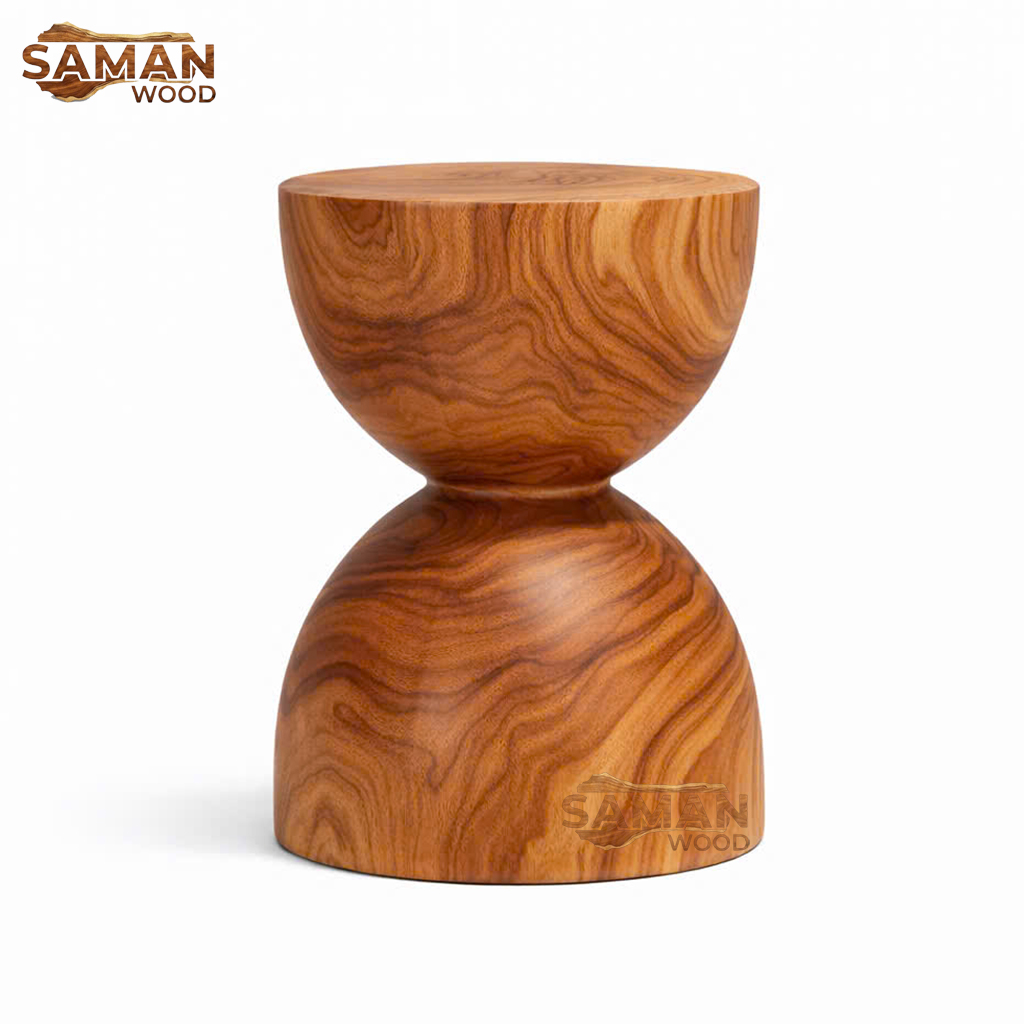 Đôn Gỗ Me Tây Nguyên Khối – Kiểu Hourglass (Đồng Hồ Cát)