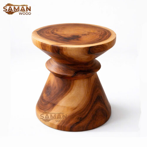 Đôn Gỗ Me Tây Nguyên Khối – Kiểu Pedestal Pebble (Chân Trụ Bo Tròn)