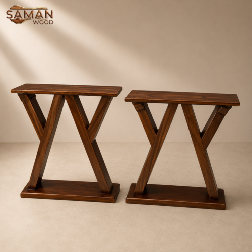 Chân Bàn Gỗ Me Tây Kim Cương Dày 5x7 Cao 70cm