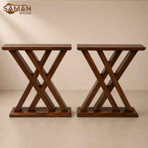 Chân Gỗ Me Tây Cho Bàn Nguyên Tấm Kiều 2X Dày 5x8cm Cao 70Cm