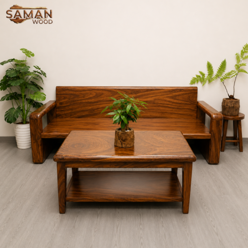Ghế Sofa Gỗ Tự Nhiên Me Tây Nguyên Tấm 2m2 x 65cm Dày 5cm