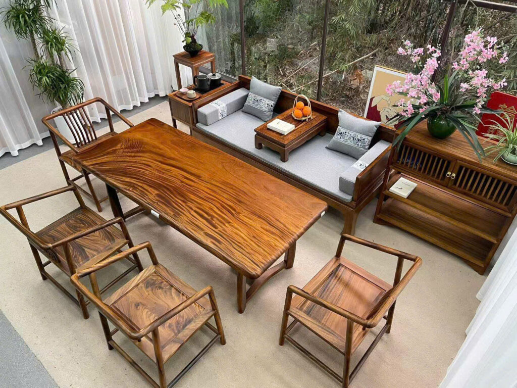 Bộ bàn trà nguyên tấm kiểu Trung Hoa / Wabi Sabi – Zen Nhật