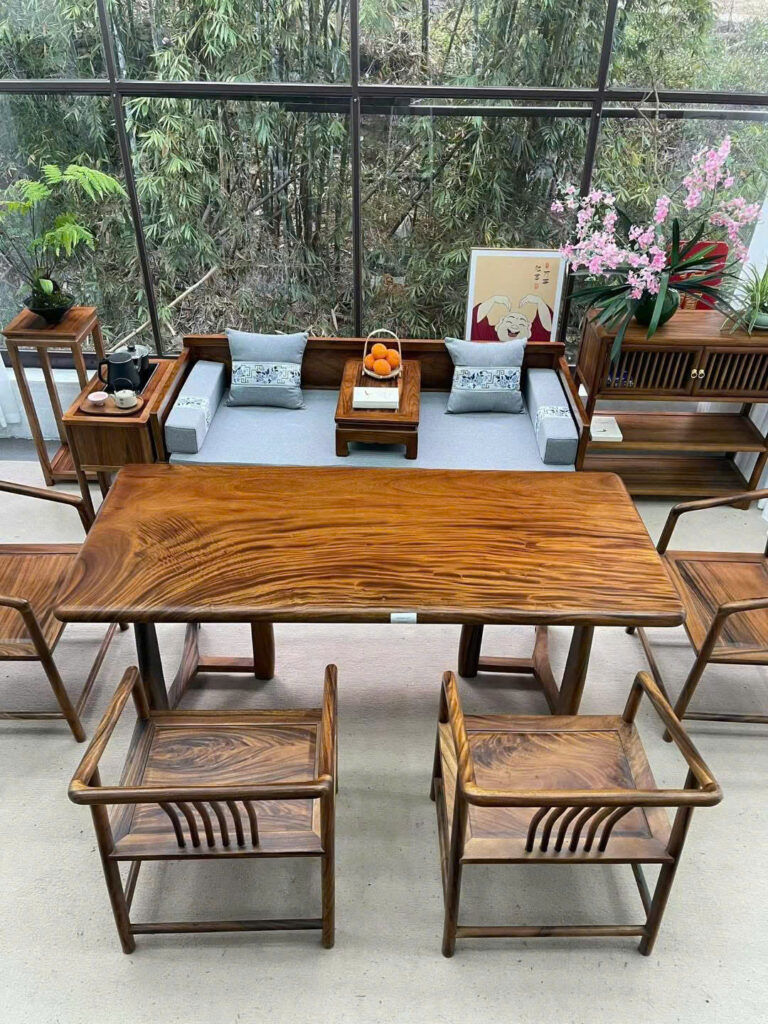 Bộ bàn trà nguyên tấm kiểu Trung Hoa / Wabi Sabi – Zen Nhật