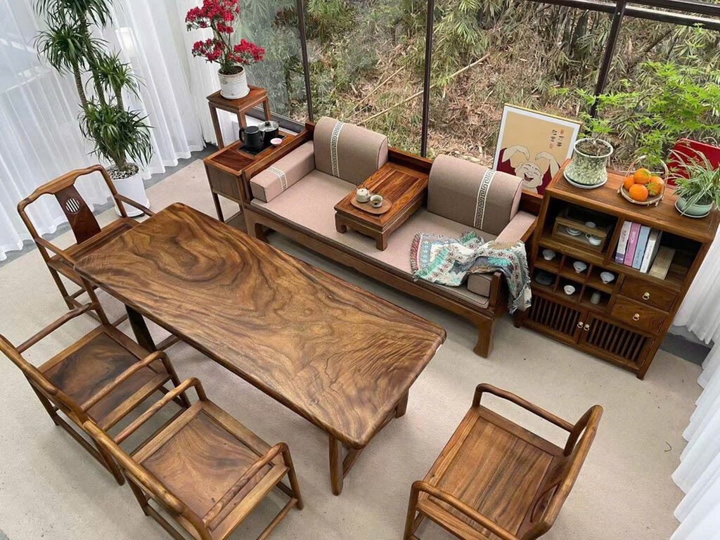 Bộ bàn trà nguyên tấm kiểu Trung Hoa / Wabi Sabi – Zen Nhật