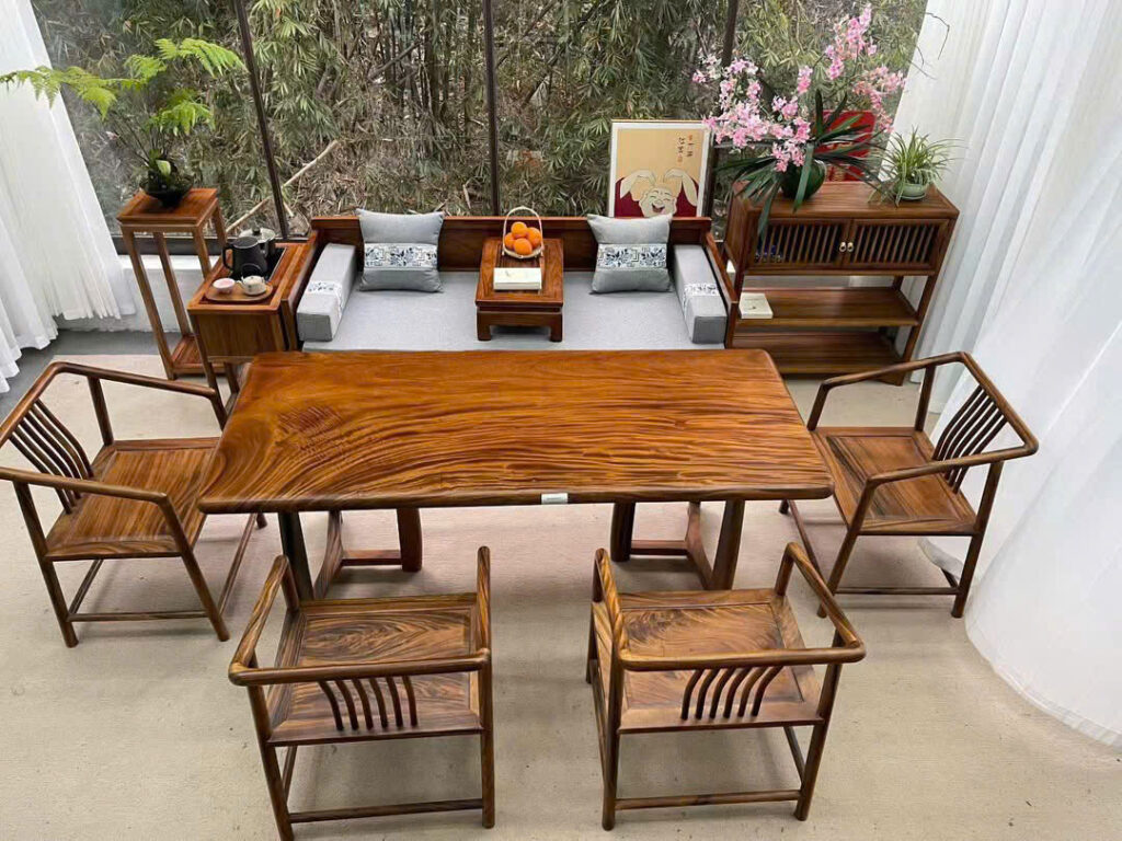 Bộ bàn trà nguyên tấm kiểu Trung Hoa / Wabi Sabi – Zen Nhật