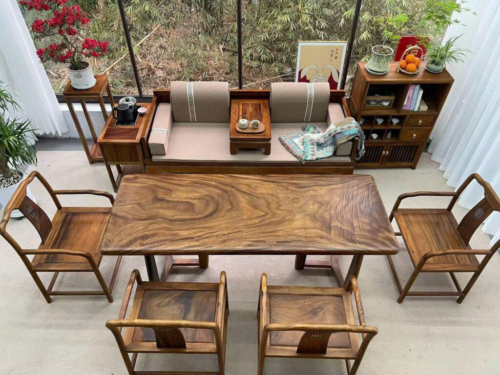 Bộ bàn trà nguyên tấm kiểu Trung Hoa / Wabi Sabi – Zen Nhật