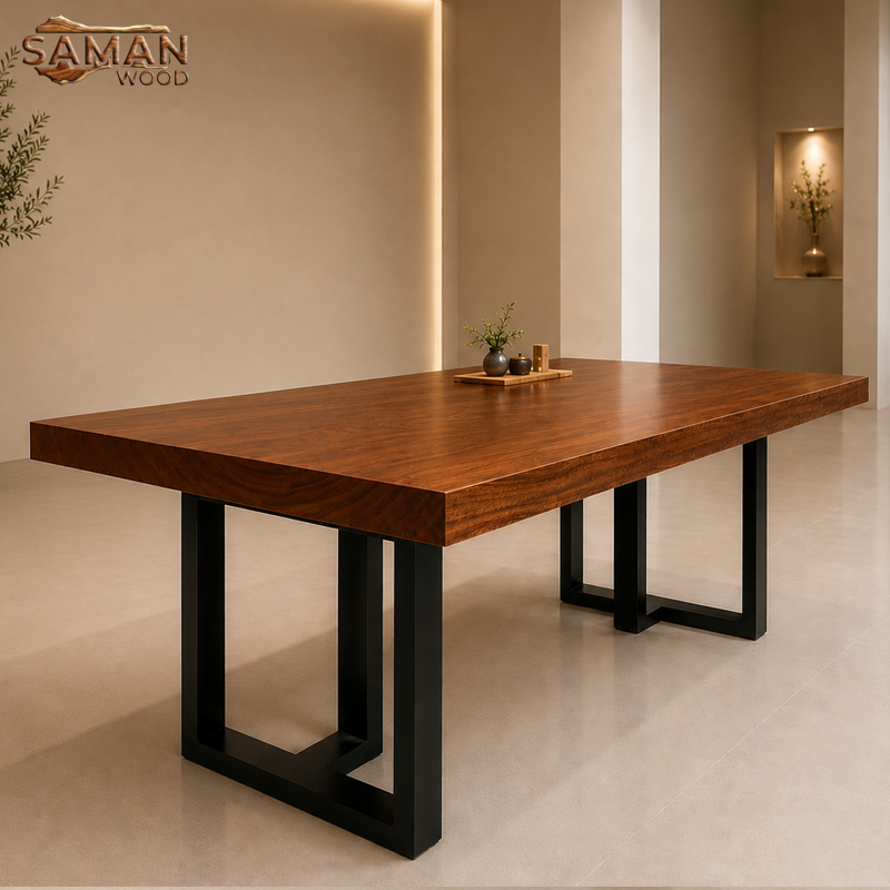 Bàn Gỗ Lim Nguyên Tấm 1800x800x70mm Vuông Vức - 6 Người Ngồi