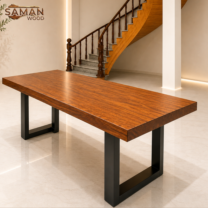Bàn Gỗ Lim Nguyên Tấm 1800x800x70mm Vuông Vức - 6 Người Ngồi