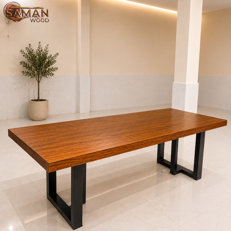 Bàn Gỗ Lim Nguyên Tấm 1800x800x70mm Vuông Vức - 6 Người Ngồi