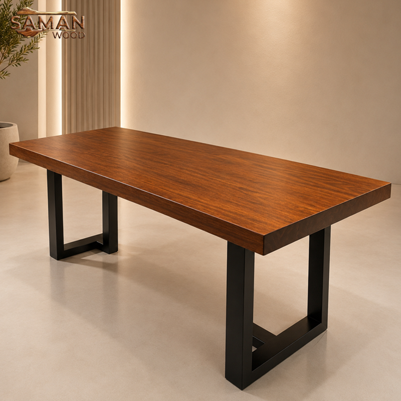 Bàn Gỗ Lim Nguyên Tấm Dài 1m8 Rộng 80cm Dày 7cm Vuông Vức – Tặng Chân Sắt Chữ T Dành Cho 6 Ghế